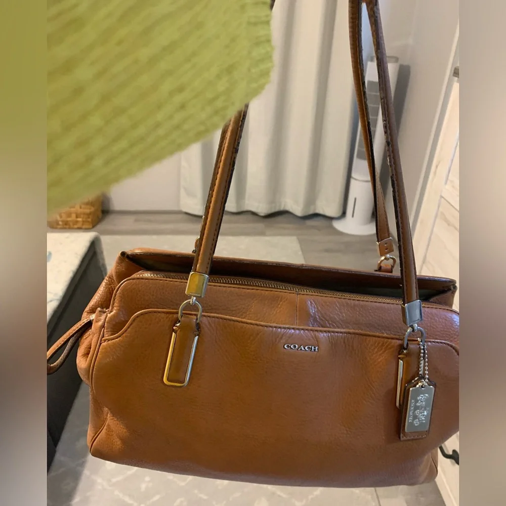 Coach Brown Leather Shoulder Bag Madison Kimberly Satchel - Picture 7 of 16